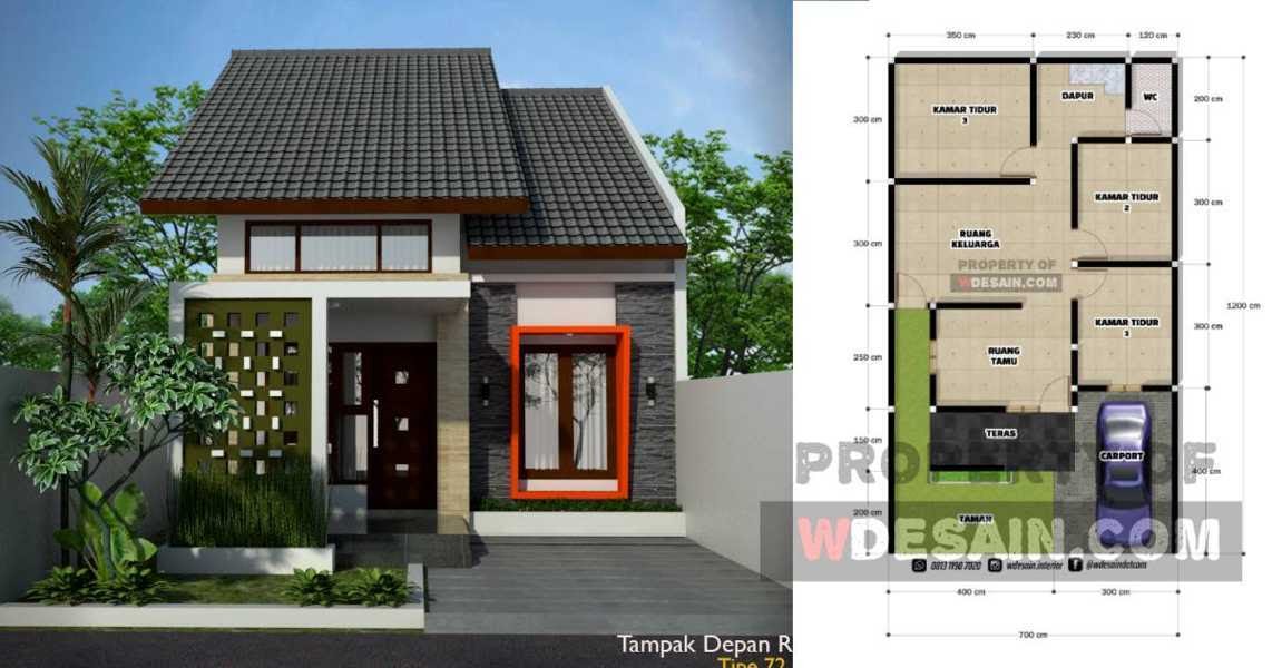 Desain Rumah Minimalis 1 Lantai 3 Kamar Tidur Ruko Lantai Rab Denah