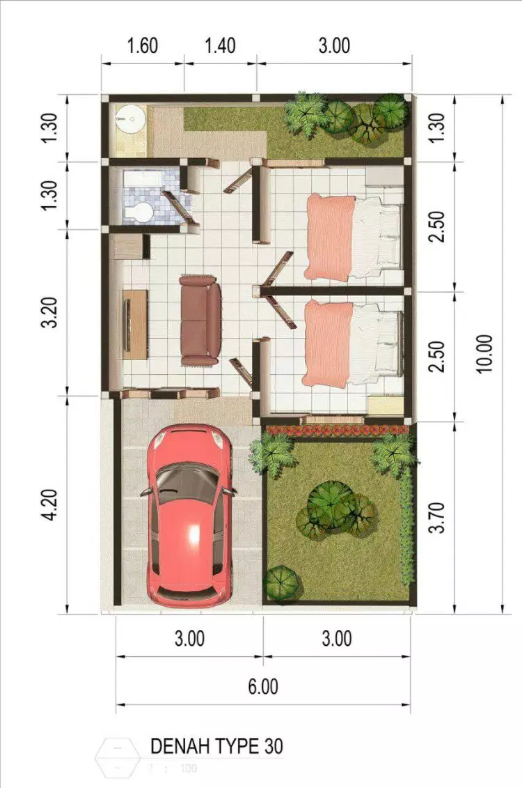 Desain Rumah Minimalis Modern 60 Meter dengan Konsep Sederhana